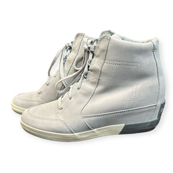 SOREL Women’s Out ’N About Wedge Waterproof Suede Boots Size 10 – Dove / Quarry - Picture 2 of 9